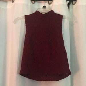 Maroon turtle neck crop top